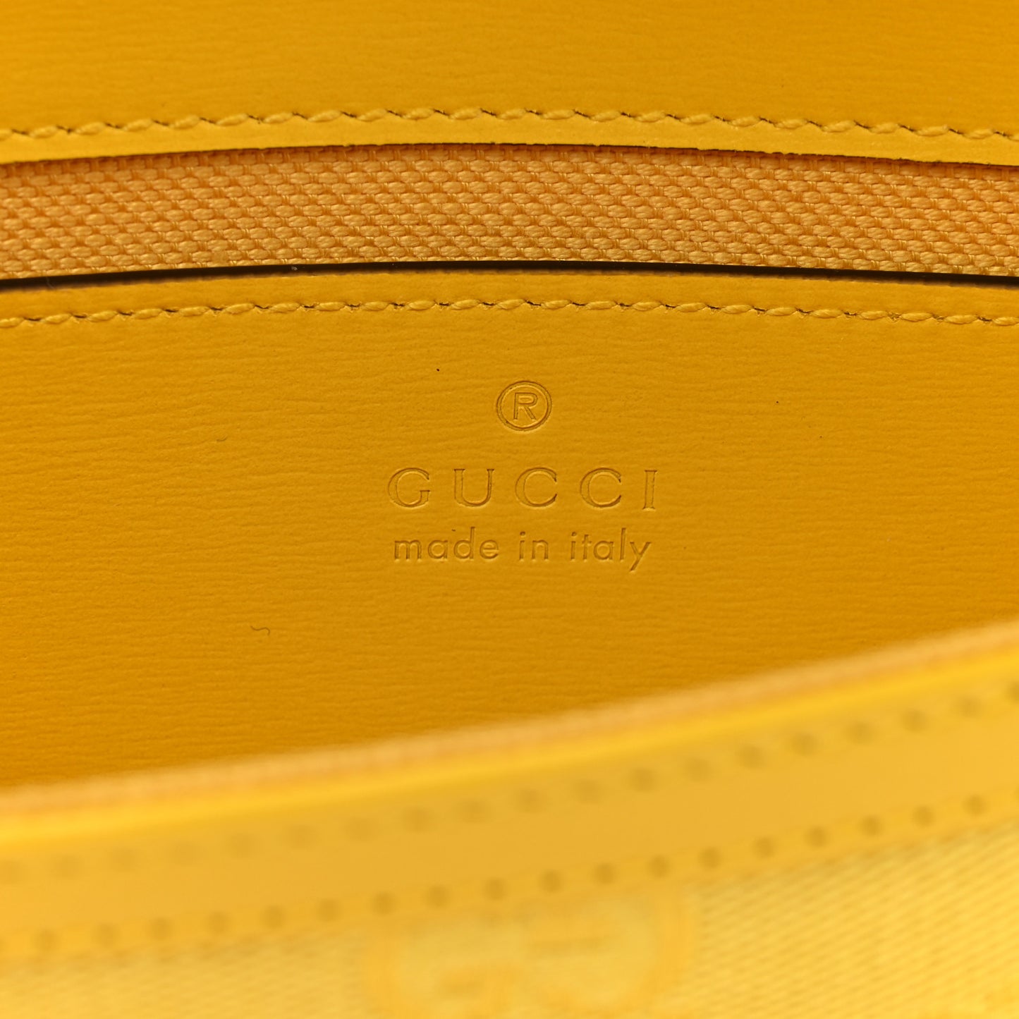 GG Monogram Scratch Lux Calfskin Mini Luce Shoulder Bag Yellow