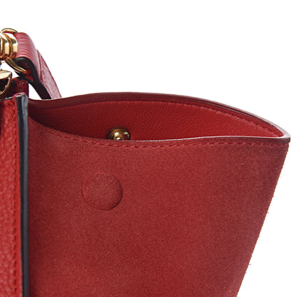 Celine Drummed Calfskin Suede Medium Trapeze Coquelicot 14 of 26