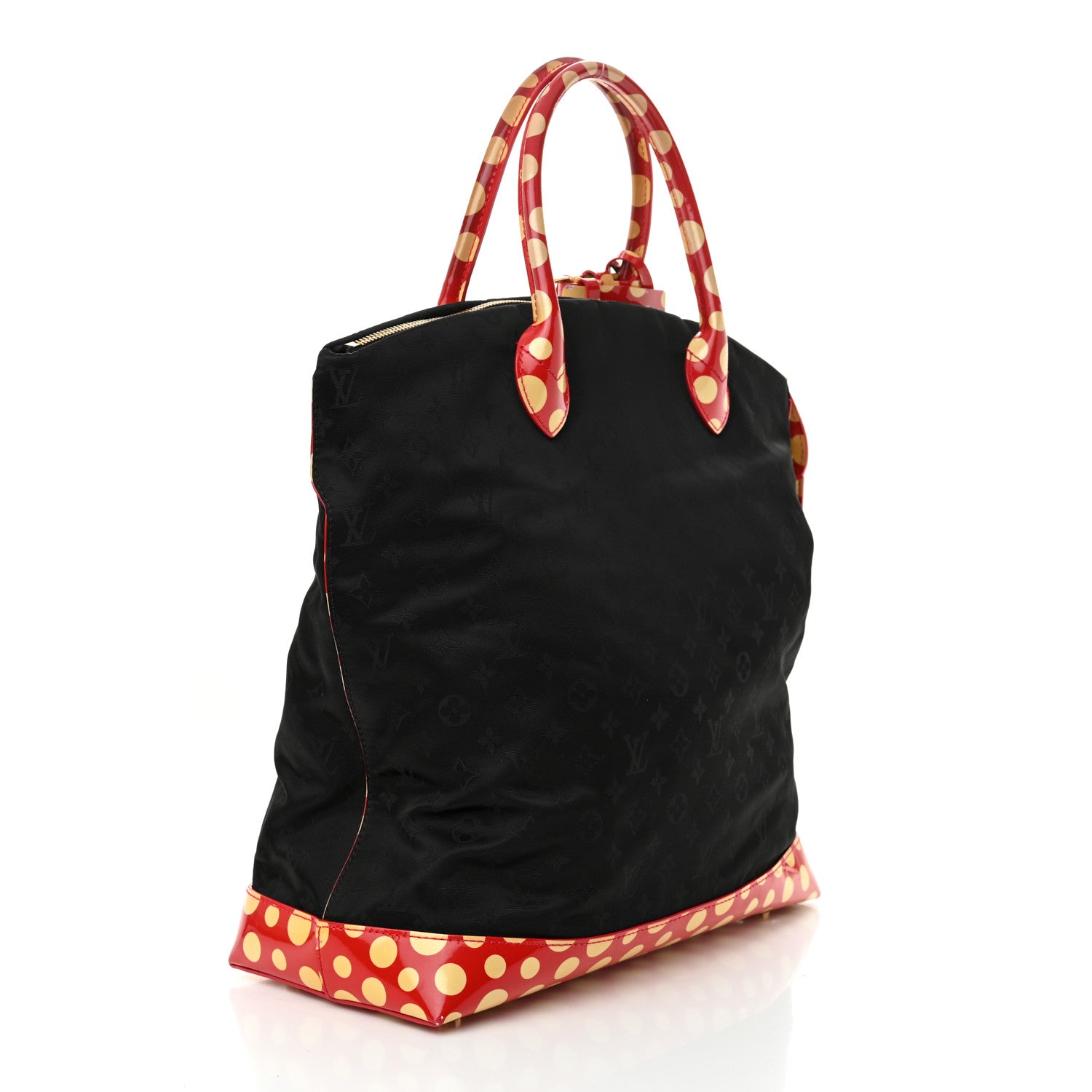 Louis Vuitton Nylon Monogram Kusama Infinity Dots Vertical Lockit Black Red 3 of 10