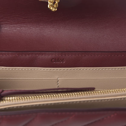 Chloe Calfskin Drew Long Wallet with Flap Plum Purple 6 of 6