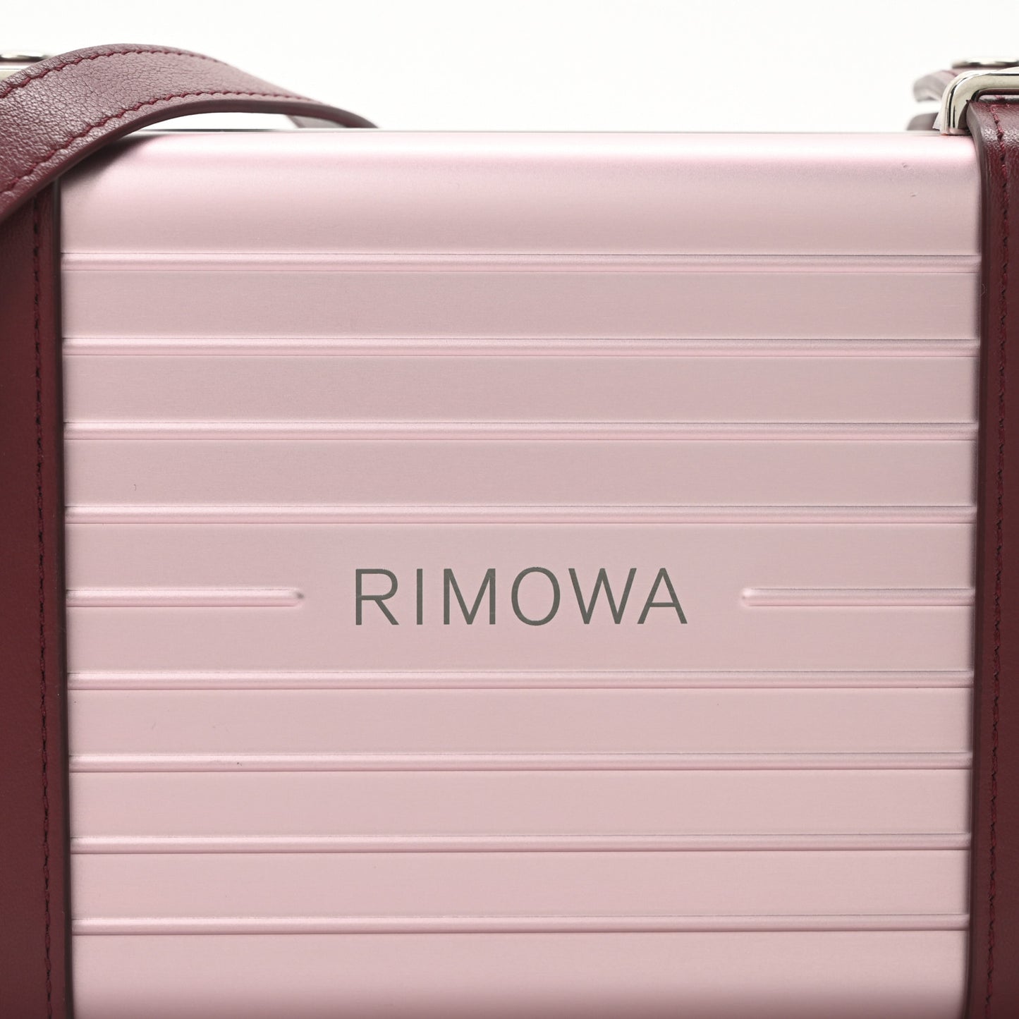 X RIMOWA Aluminum Personal Clutch On Strap Rose