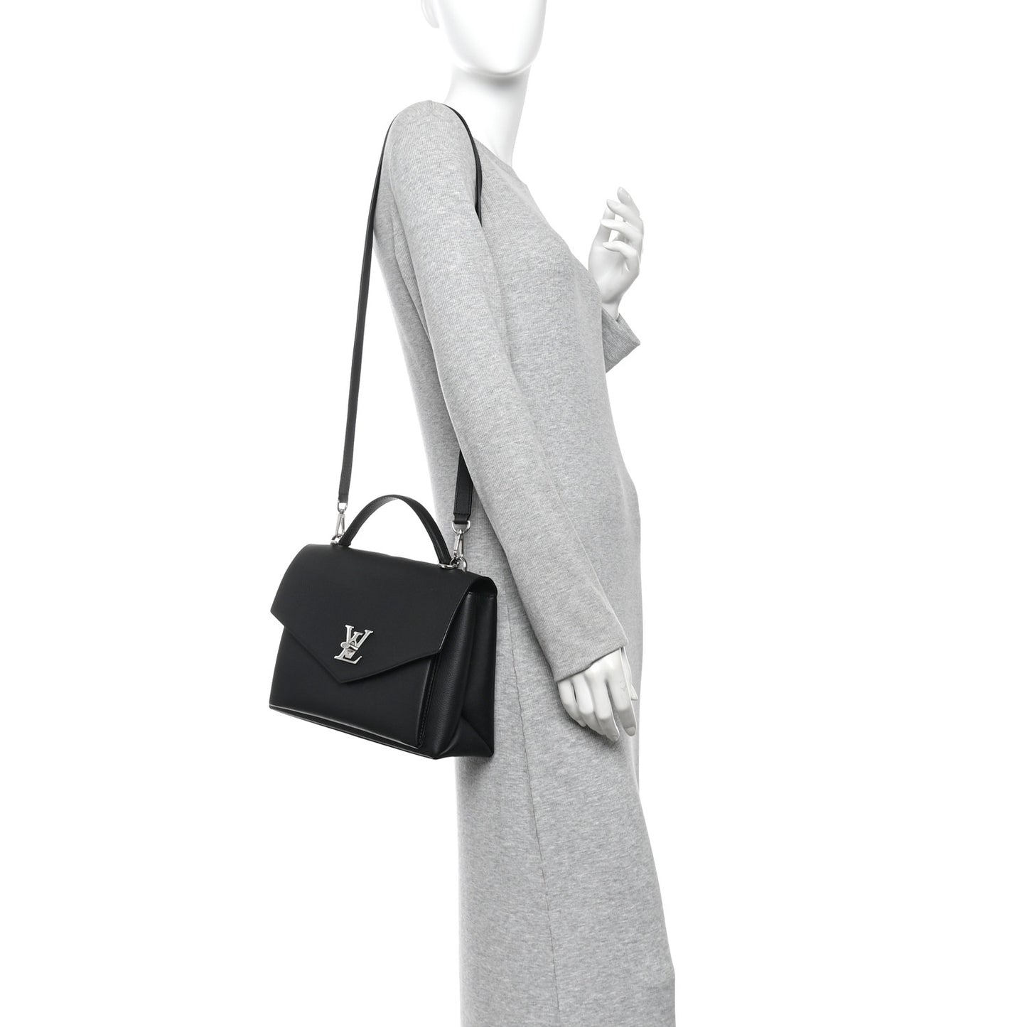 Soft Calfskin My Lockme Top Handle  Black