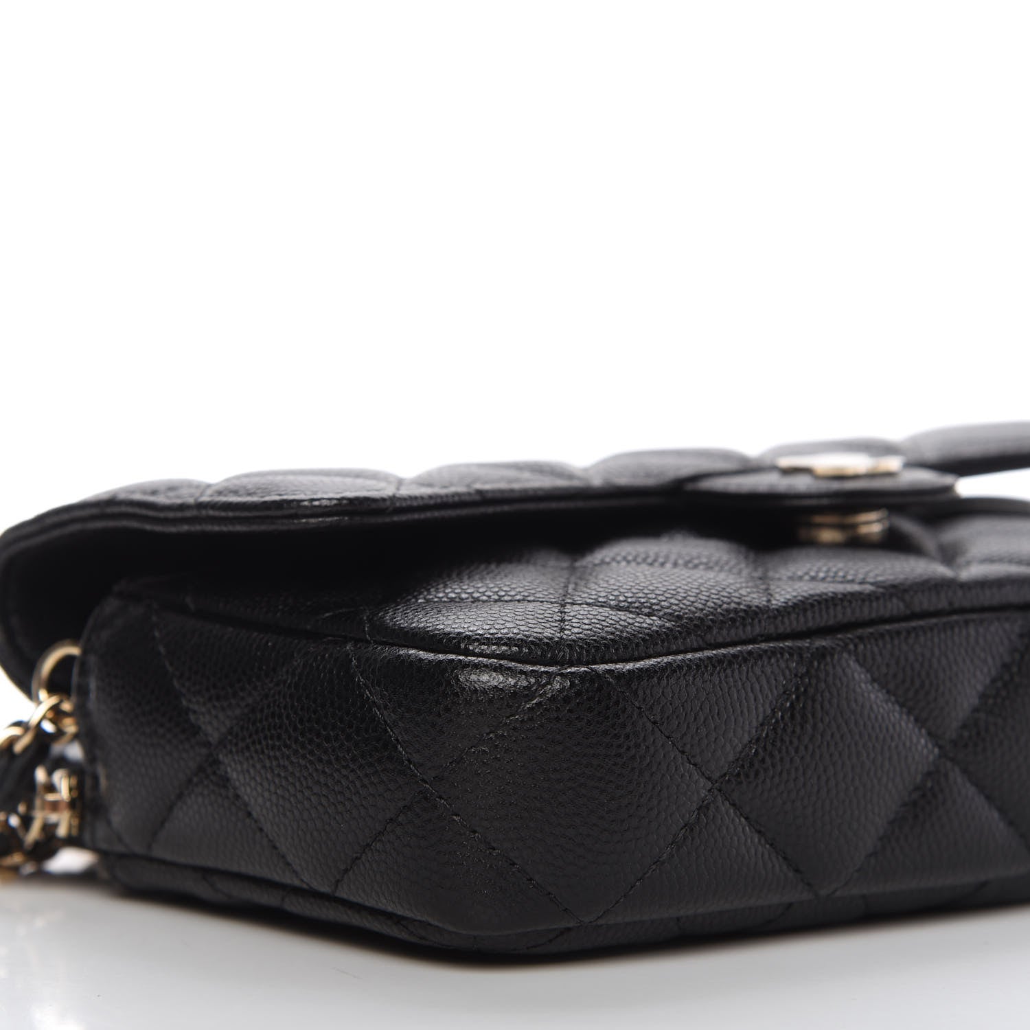 Chanel Caviar Quilted Flap Phone Holder With Chain Black 6 of 12