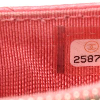 Chanel Caviar Quilted CC Zip Card Holder Pink 7 of 10