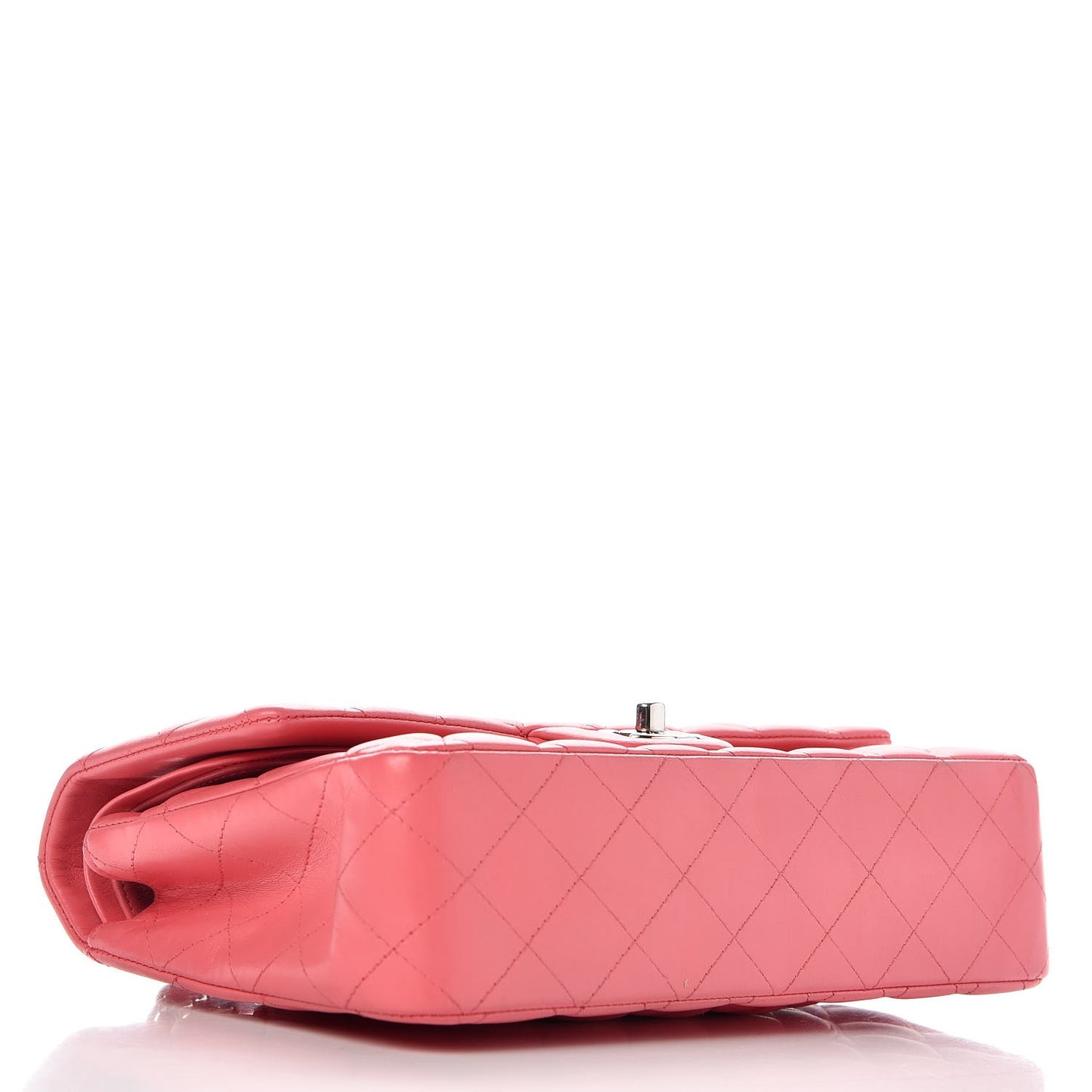 Lambskin Quilted Medium Double Flap Pink