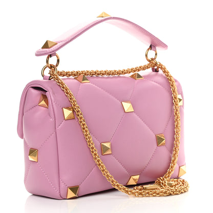 Valentino Garavani Nappa Large Roman Stud Shoulder Bag Giacinto 3 of 10