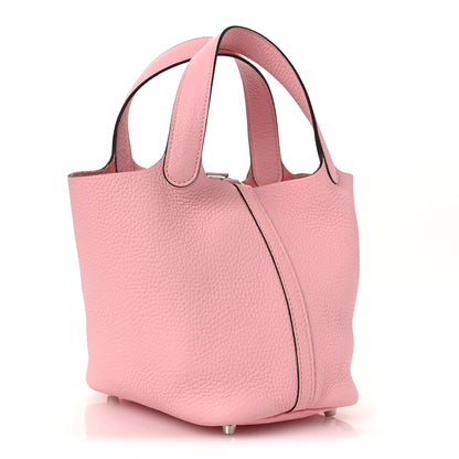 Hermes Taurillon Clemence Picotin Lock 18 PM Rose Sakura 3 of 12