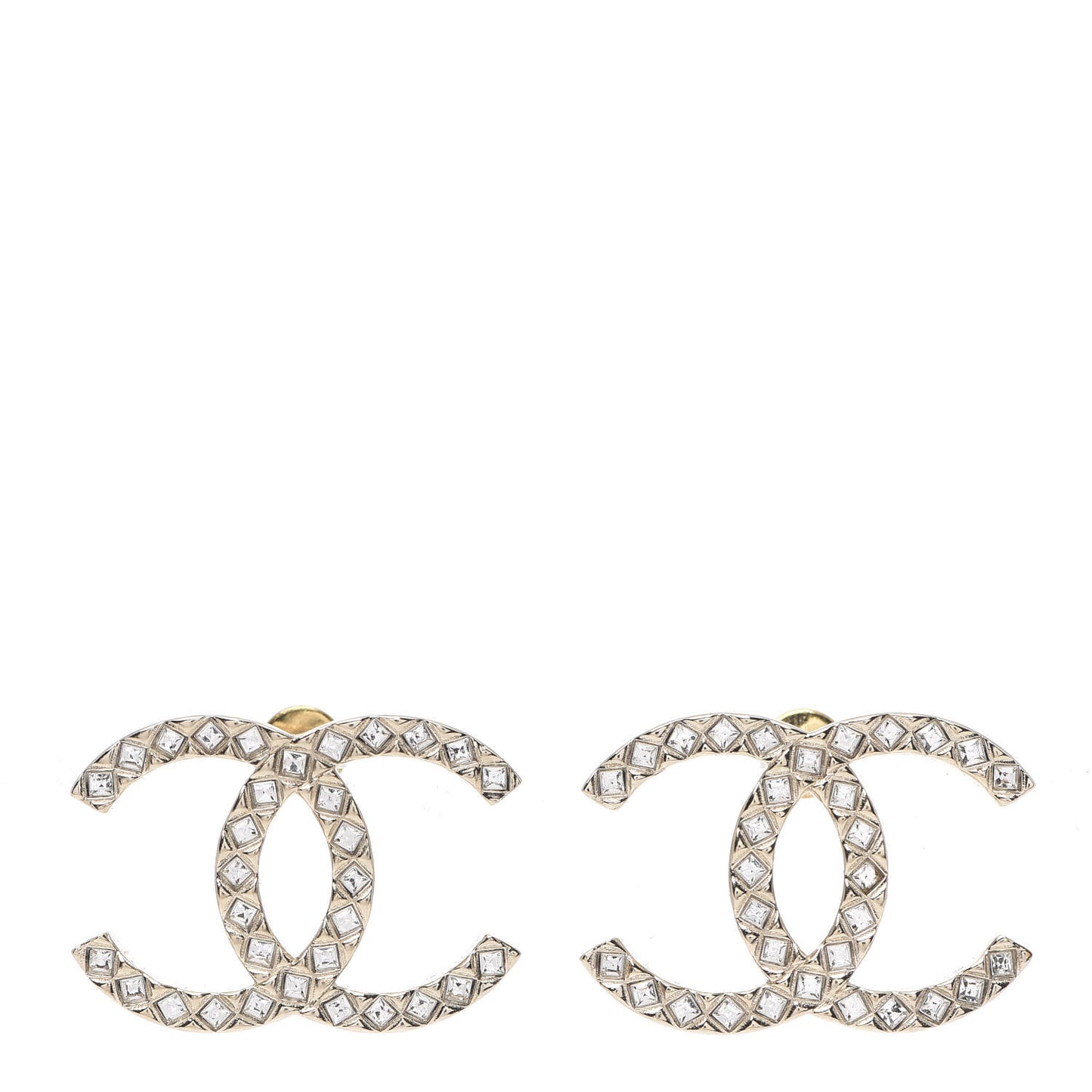 Baguette Crystal High Society CC Earrings Gold