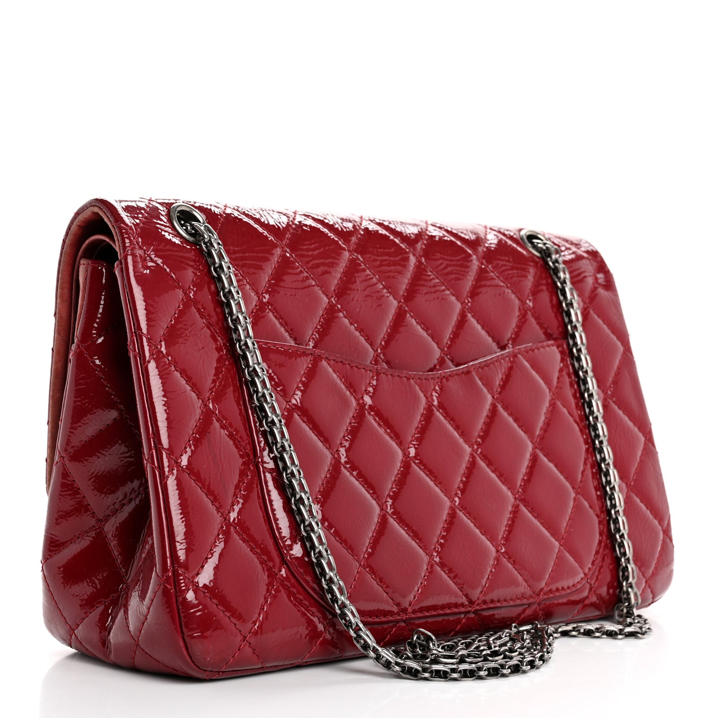 Distressed Patent Quilted 2.55 Reissue 227 Flap Raspberry Red