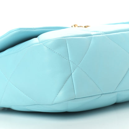 Chanel Lambskin Quilted Large Chanel 19 Flap Light Blue 8 of 9