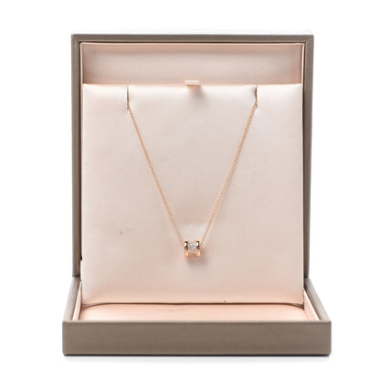 Bulgari 18K Rose Gold Diamond Small B.Zero1 Pave Pendant Necklace 7 of 7
