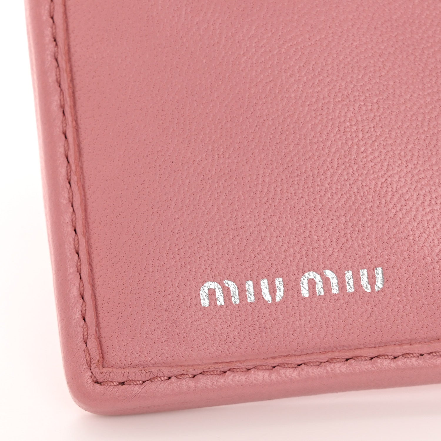 Miu Miu Nappa Intreccio Bi-Fold Compact Wallet Rosa 6 of 11