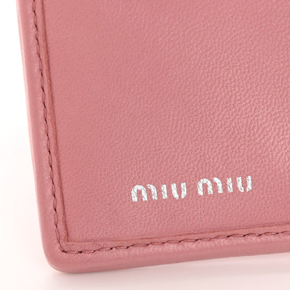 Miu Miu Nappa Intreccio Bi-Fold Compact Wallet Rosa 6 of 11