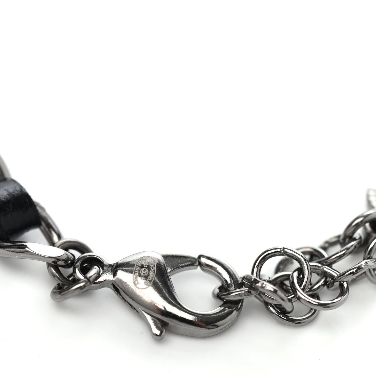 Lambskin Crystal Heart Choker Necklace Black Silver Pink