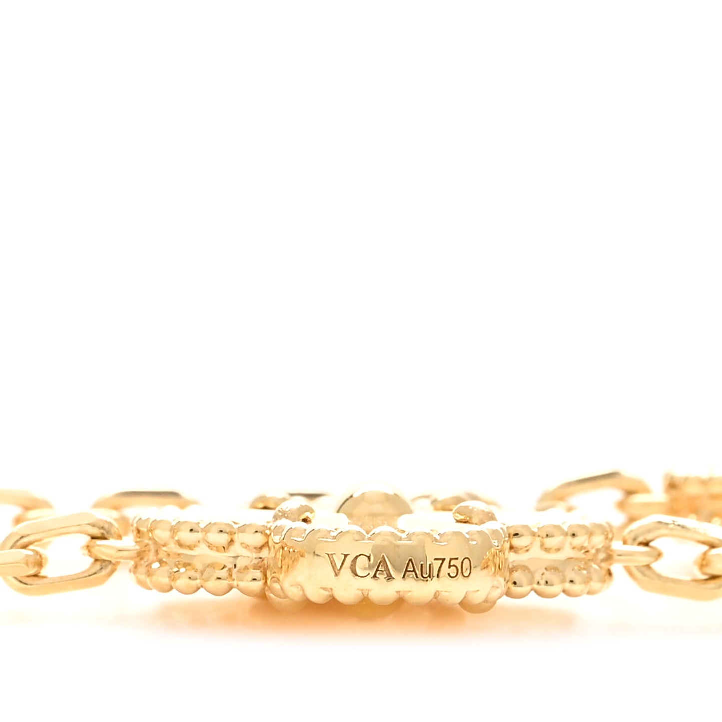 18K Yellow Gold 10 Motifs Guilloche Vintage Alhambra Necklace