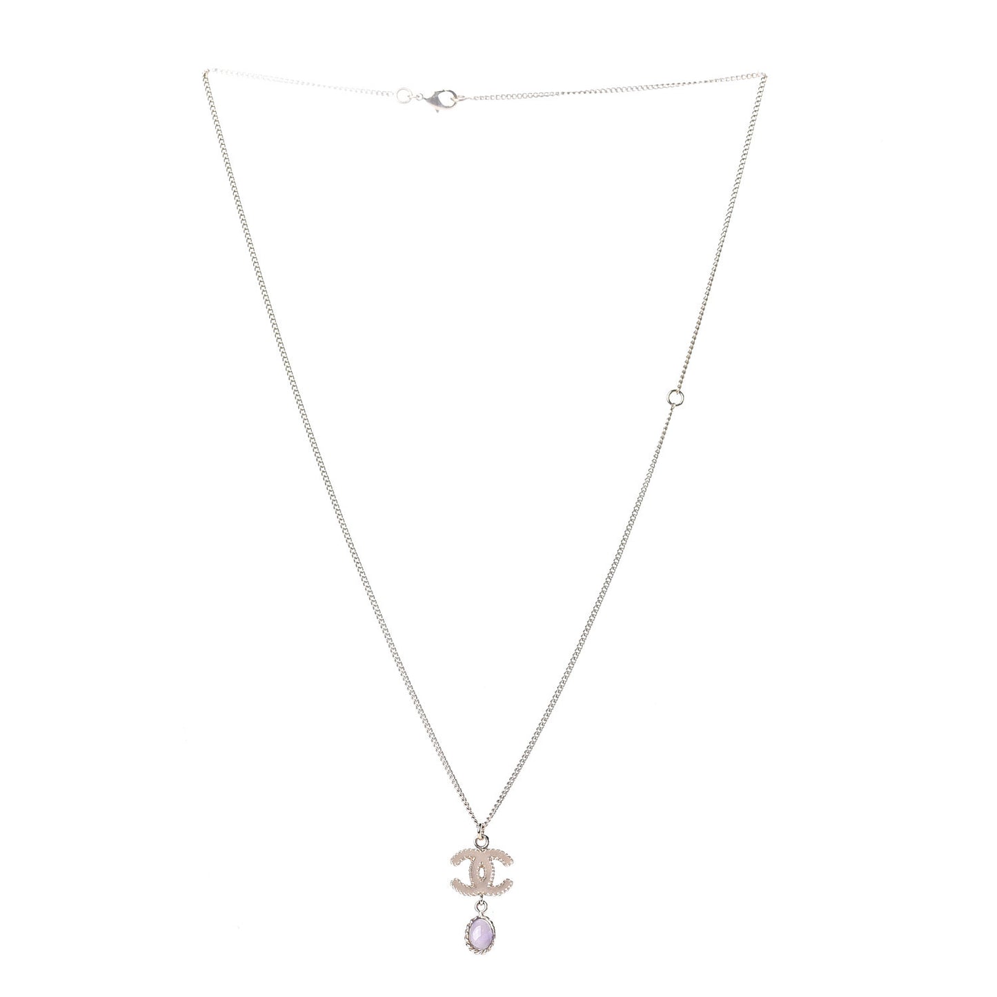 Enamel Resin CC Drop Necklace Gold