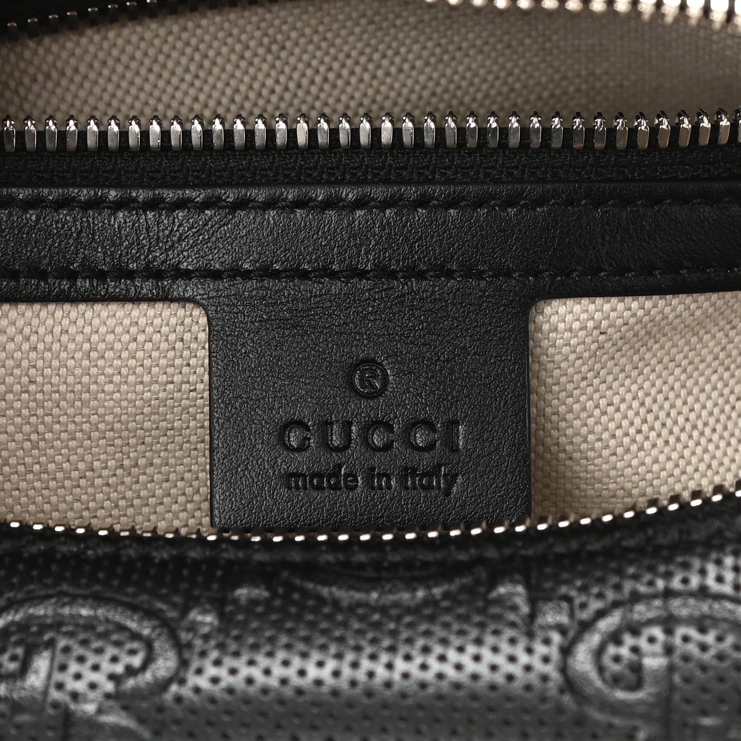 Gucci Calfskin GG Tennis Embossed Square Messenger Bag Black 6 of 8