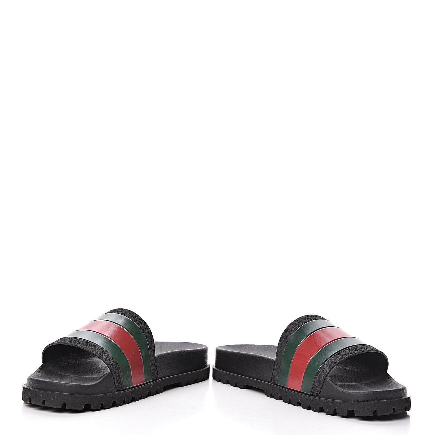 Rubber Web Mens Lug Sole Slide Sandals 10 Black Green Red