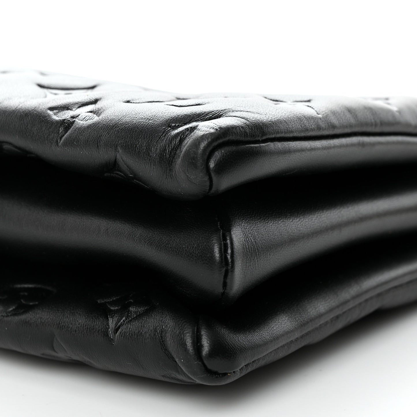 Lambskin Embossed Monogram Coussin MM Black