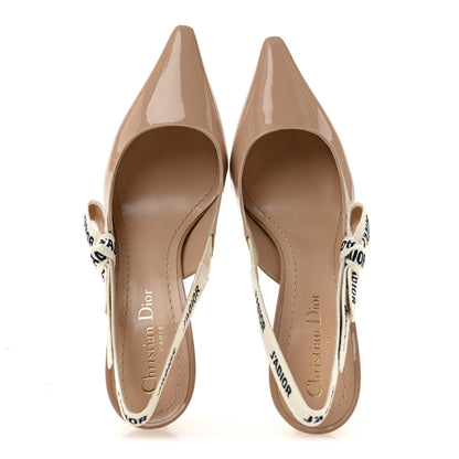 Christian Dior Patent Ribbon J'Adior Slingback 65mm Pumps 37.5 Nude 2 of 10