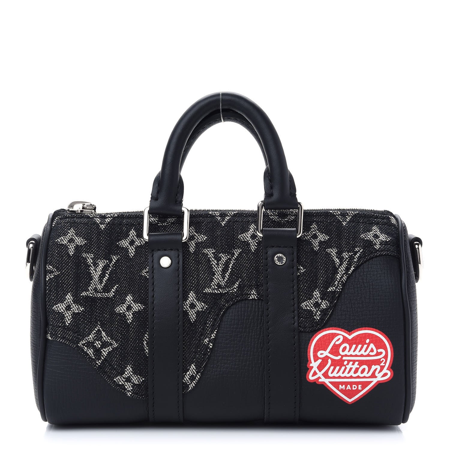 Louis Vuitton X NIGO Taurillon Monogram Denim Drip Keepall XS Black 1 of 8