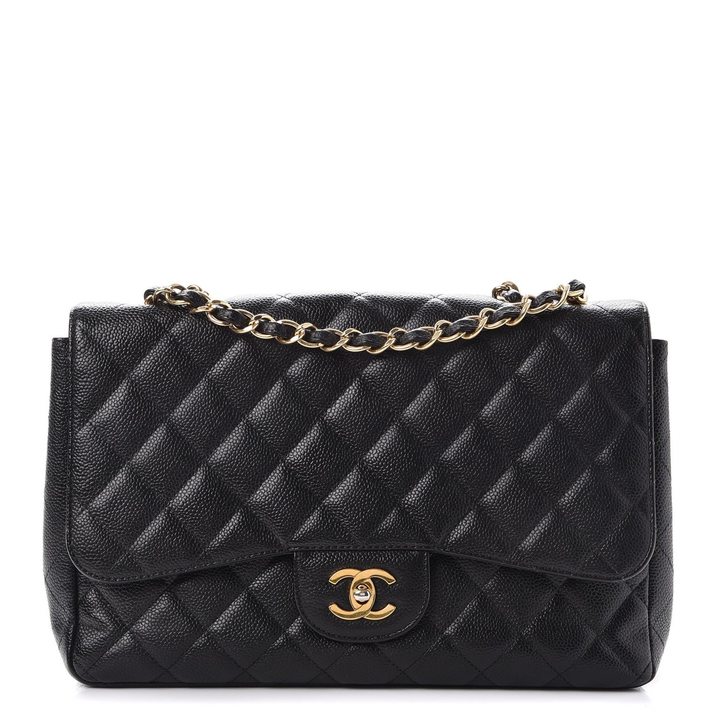 Caviar Quilted Jumbo Single Flap Black