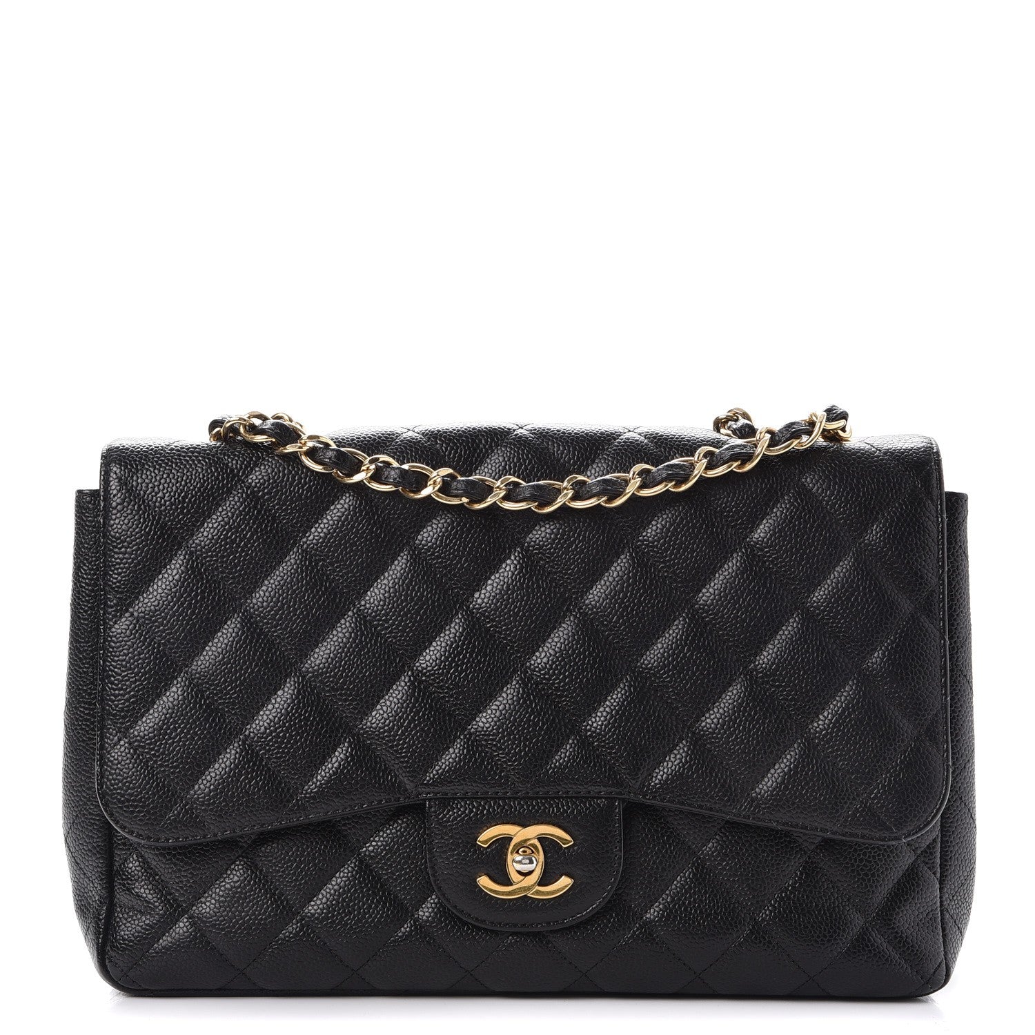 Chanel Caviar Quilted Jumbo Single Flap Black 1 of 13