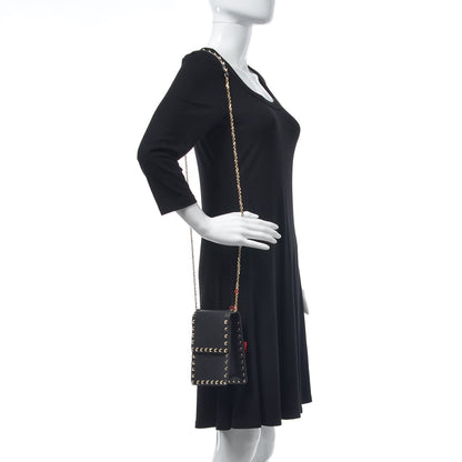 Valentino Garavani Pebbled Calfskin Rockstud Crossbody Black 2 of 7