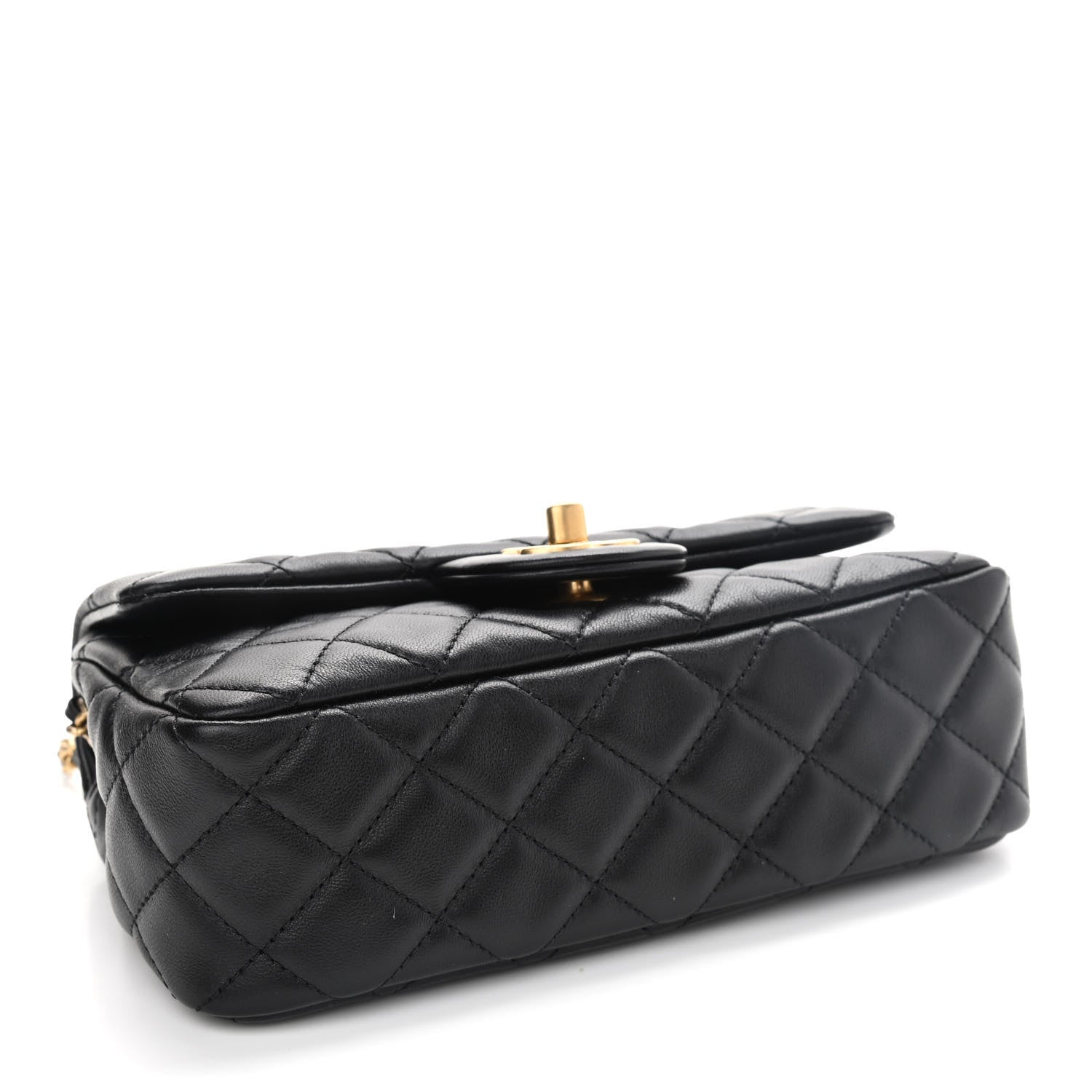 Chanel Lambskin Quilted Mini Rectangular Pearl Crush Flap Black 4 of 9