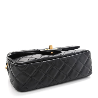 Chanel Lambskin Quilted Mini Rectangular Pearl Crush Flap Black 4 of 9