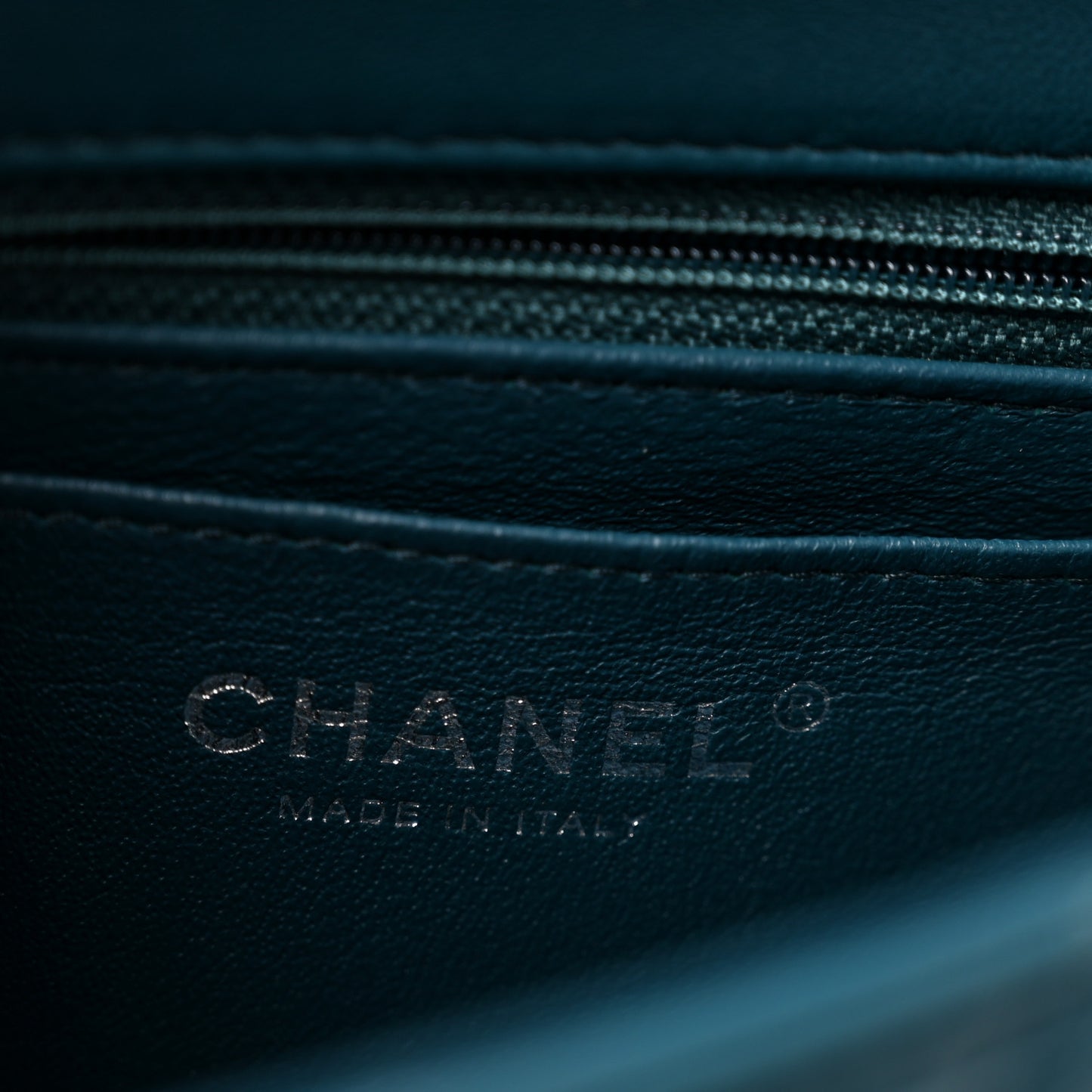 Lambskin Quilted Mini Rectangular Flap Dark Blue
