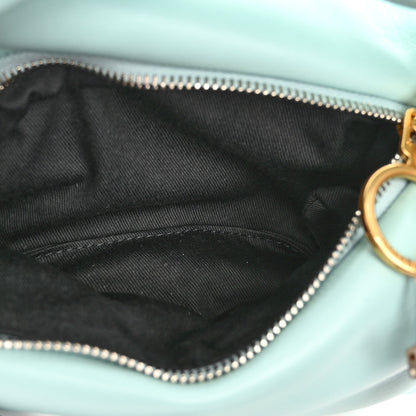 Off-White Calfskin Puffy Pump Pouch Crossbody Bag Light Blue 6 of 9