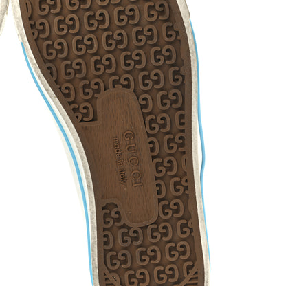 Gucci GG Monogram Multicolor Web Womens 1977 Tennis Sneakers 37.5 Light Blue Mystic White 6 of 8
