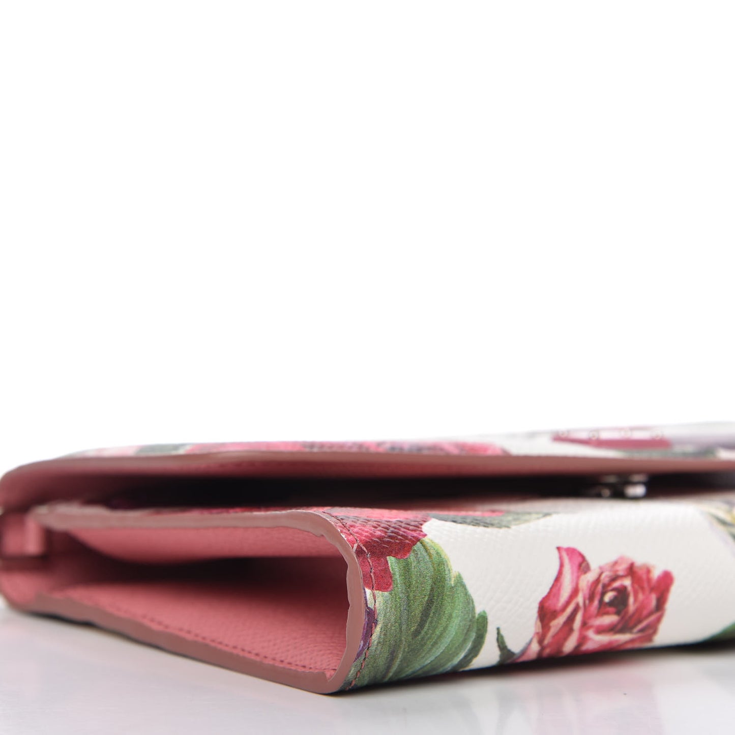 Dauphine Floral Print Wallet On Chain White Pink