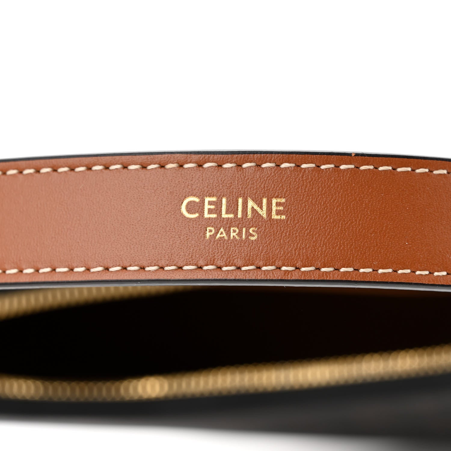 Celine Triomphe Canvas Calfskin Ava Shoulder Bag Tan 6 of 13