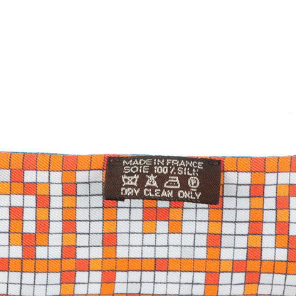 Hermes Silk A Beverly Hills Twilly Orange Bleu Blanc 3 of 6