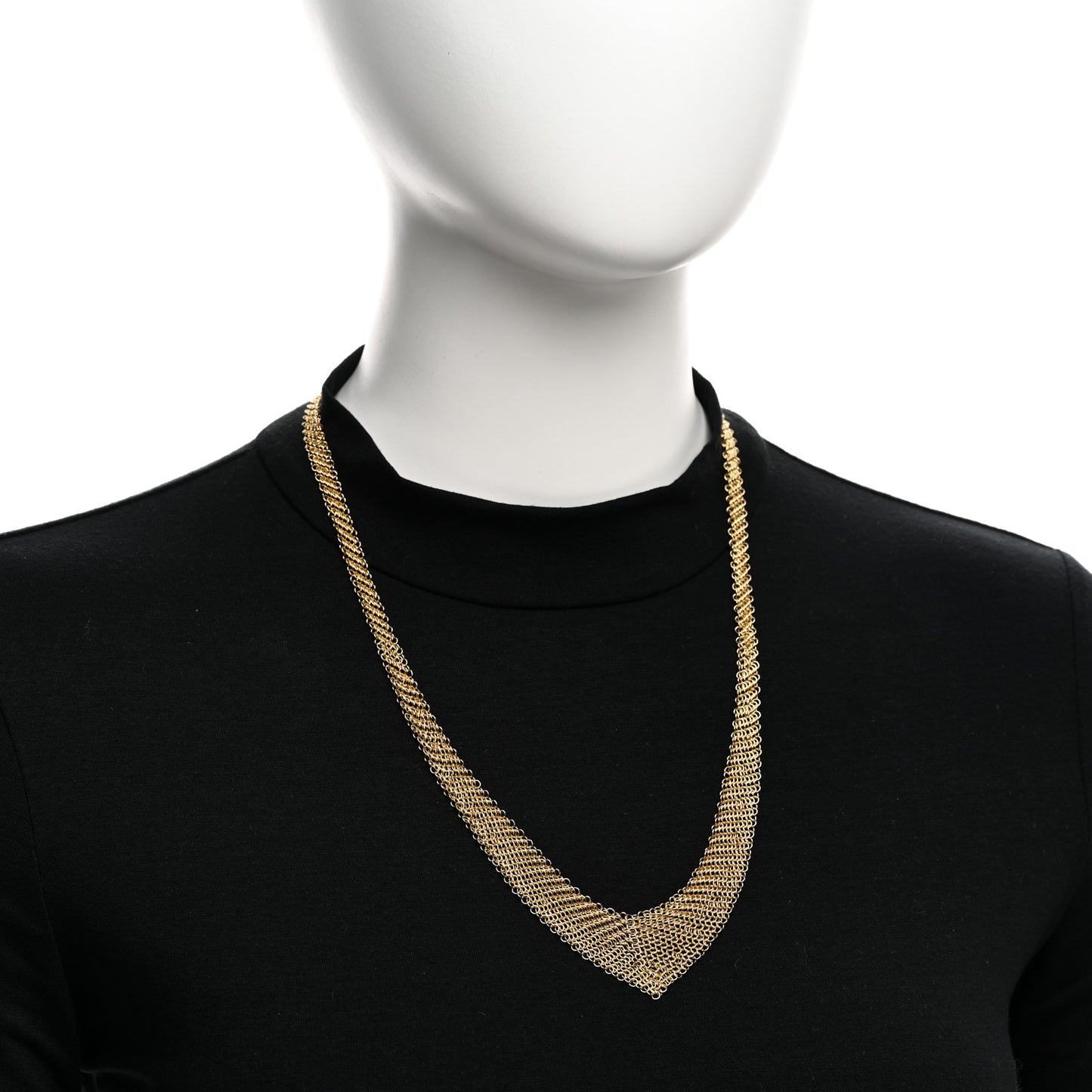 18k Yellow Gold Elsa Peretti Mesh Bib Necklace