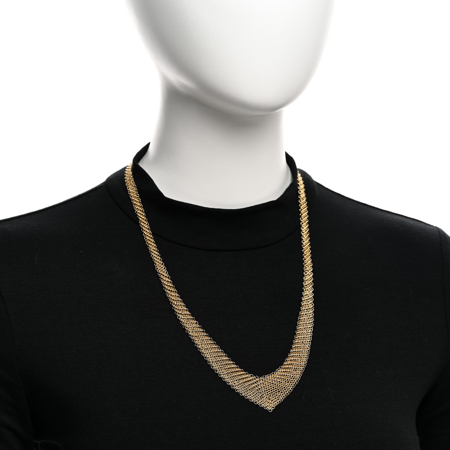 Tiffany 18k Yellow Gold Elsa Peretti Mesh Bib Necklace 2 of 5
