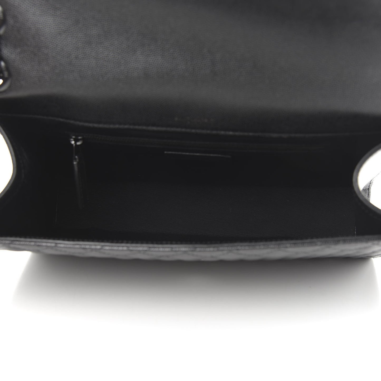 Grain De Poudre Textured Mixed Matelasse Large Triquilt Monogram Monochrome Satchel Black