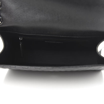 Saint Laurent Grain De Poudre Textured Mixed Matelasse Large Triquilt Monogram Monochrome Satchel Black 5 of 9