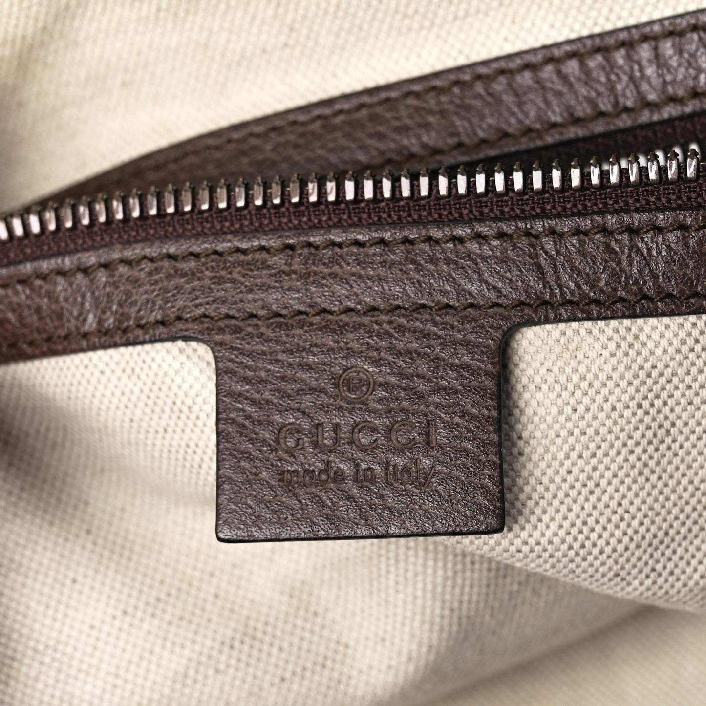 GG Supreme Monogram Web Ophidia Half Moon Hobo Brown