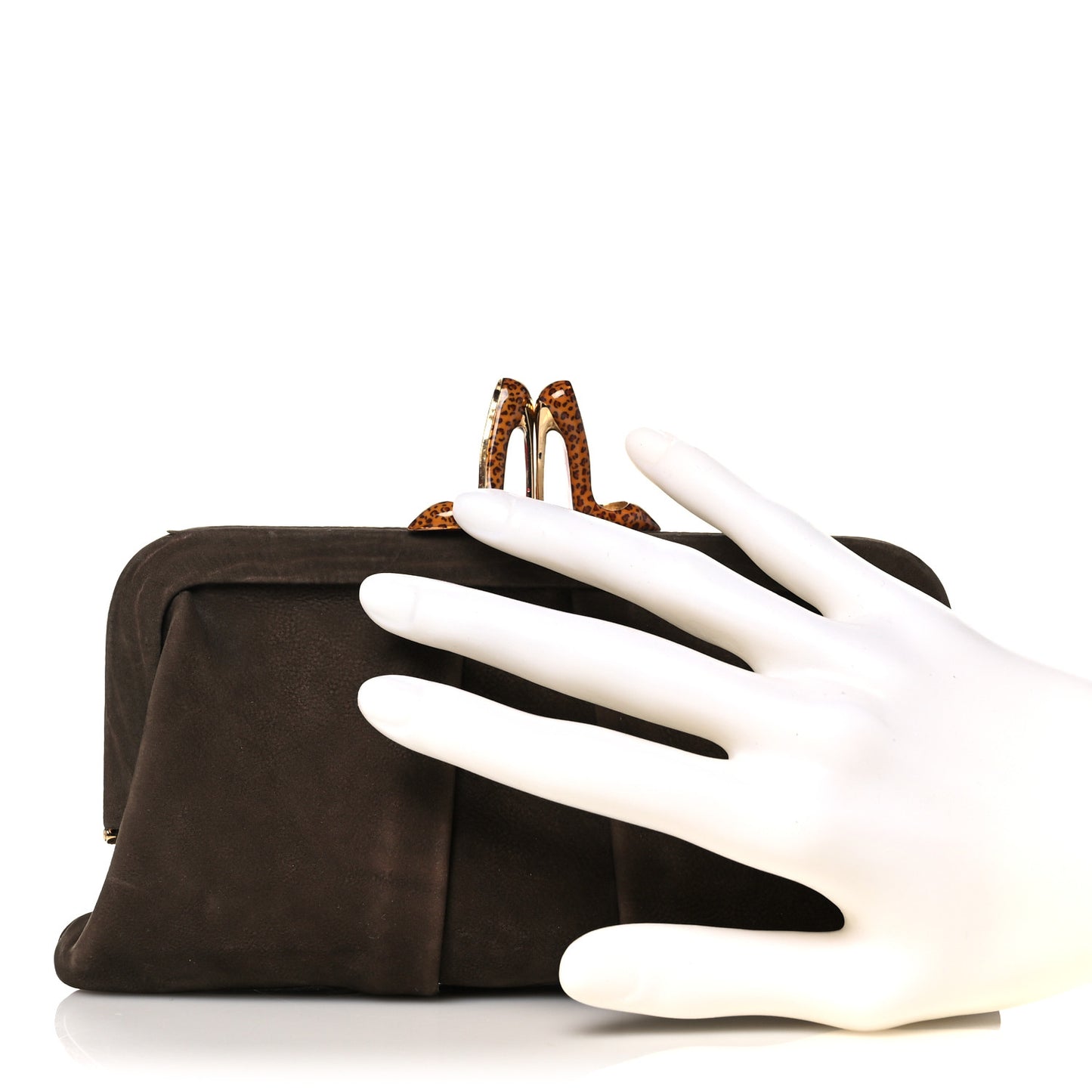 Suede Miss Loubi Clutch Clutch Brown