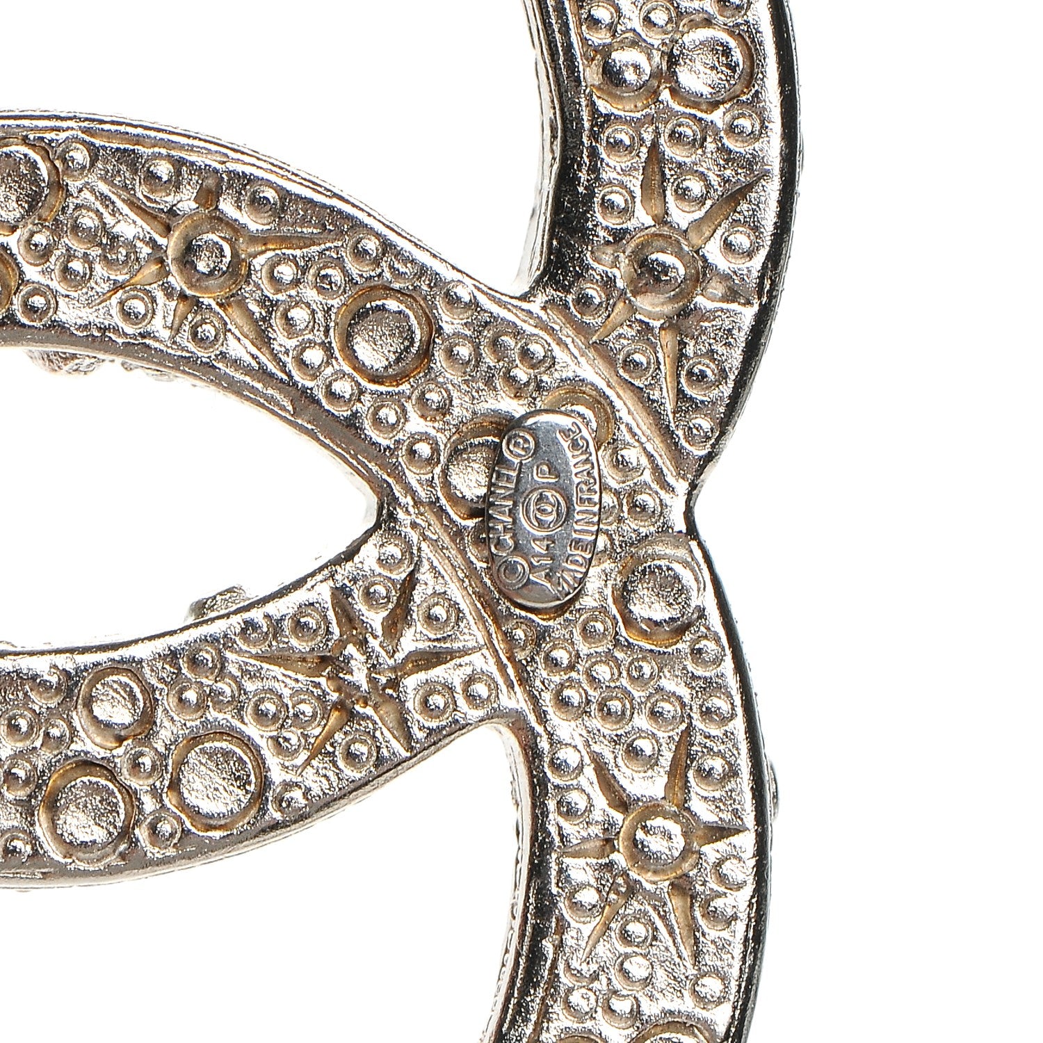 Chanel Crystal Large CC Brooch Silver 4 of 5