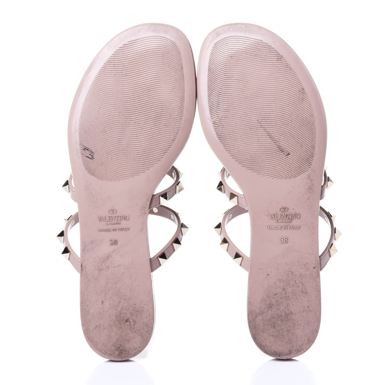 Valentino Garavani PVC Jelly Rockstud Caged Thong Sandals 38 Poudre 7 of 11