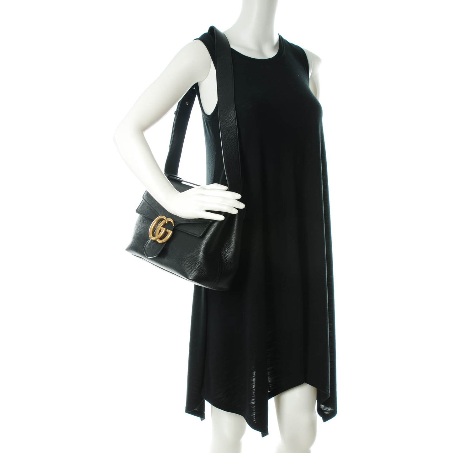 Cellarius Calfskin GG Marmont Shoulder Bag Black