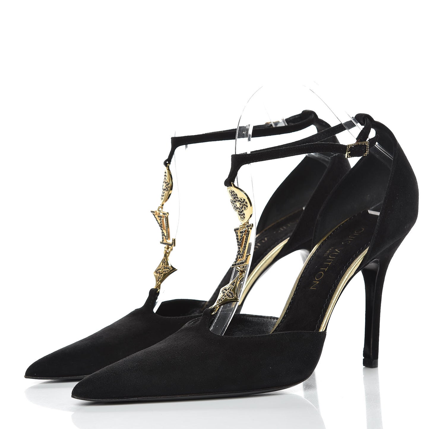 Suede Vegas T Strap Pumps 39.5 Black