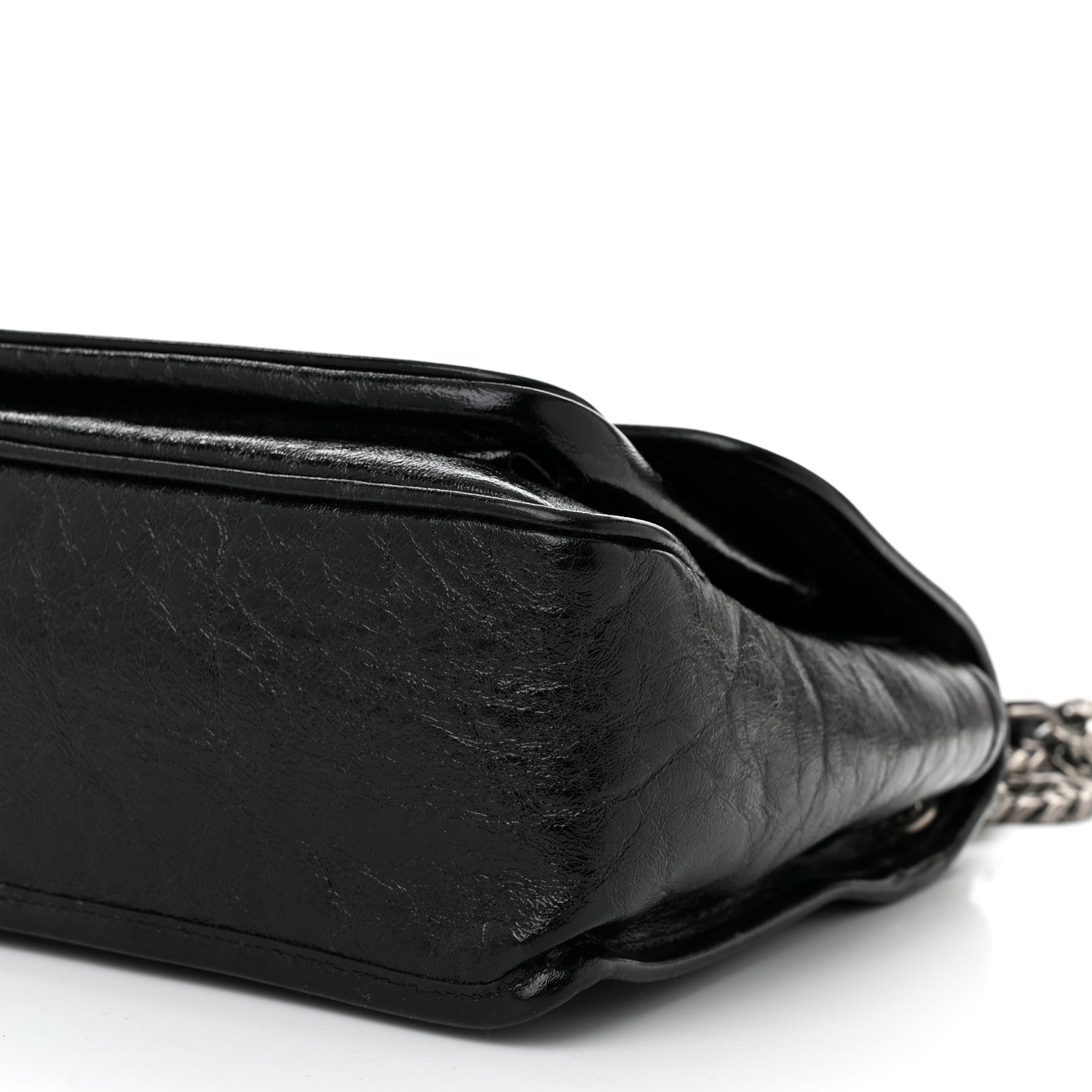 Saint Laurent Crinkled Calfskin Monogram Medium Niki Chain Satchel Black 10 of 10