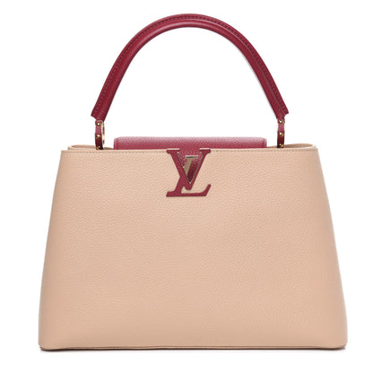 Louis Vuitton Taurillon Capucines MM Rose Beige Red 1 of 9