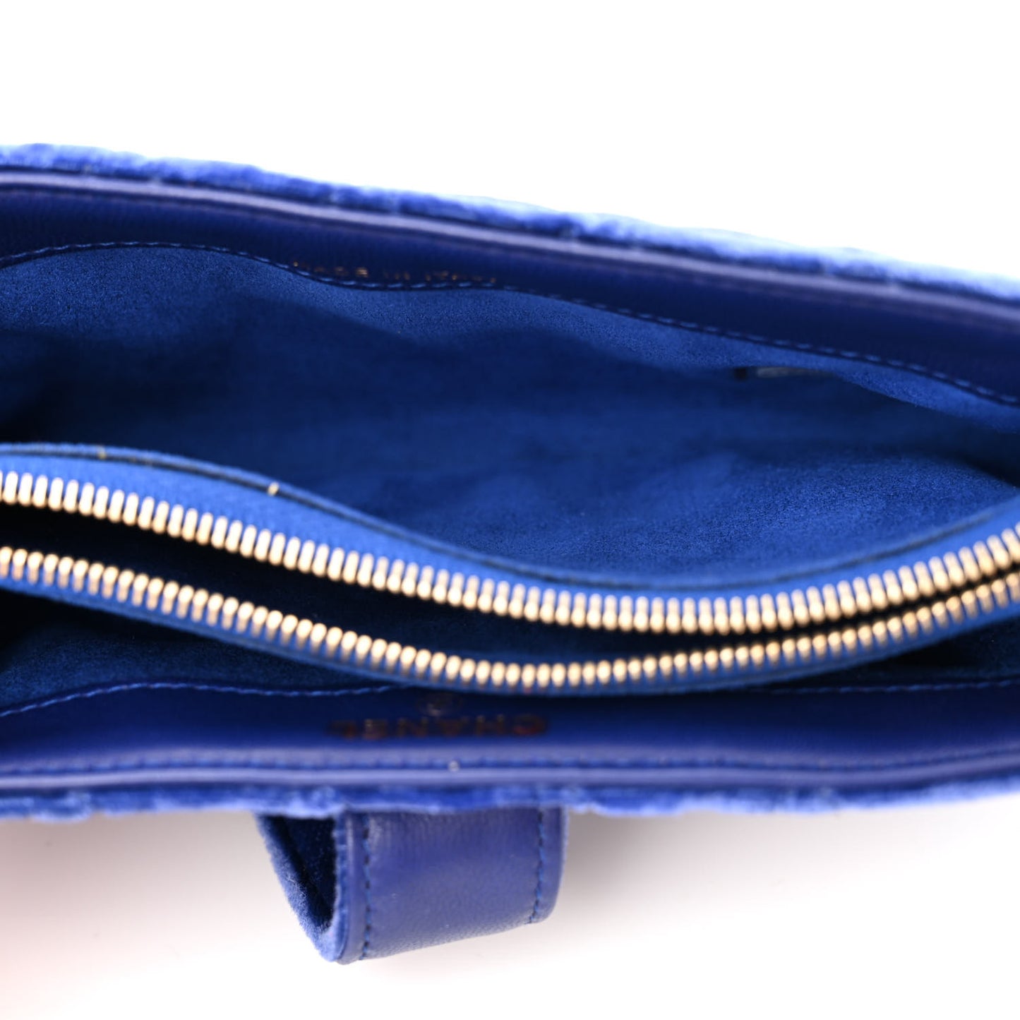Velvet Quilted Mini Phone Holder Crossbody Bag Blue