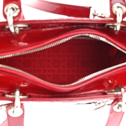Christian Dior Patent Cannage Medium Lady Dior Red 5 of 14